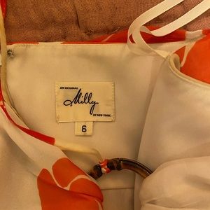 Orange flower Milly Dress with Bamboo